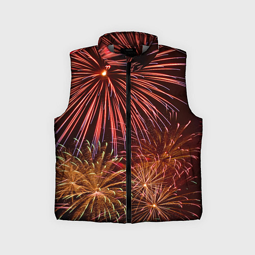 Детский жилет Яркий красочный фейерверк / 3D-Светло-серый – фото 1