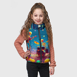 Детский жилет Квинтет скелетов музицирует на грибной поляне, цвет: 3D-красный — фото 2