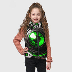 Детский жилет Зелёная сфера киберпанк, цвет: 3D-черный — фото 2