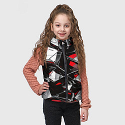 Детский жилет Красно-белый паттерн на чёрном фоне, цвет: 3D-красный — фото 2