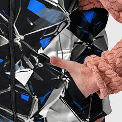 Детский жилет Сине-белый паттерн на чёрном фоне, цвет: 3D-красный — фото 2