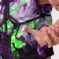 Детский жилет Чёрно-зелёная абстракция на фиолетовом фоне, цвет: 3D-красный — фото 2
