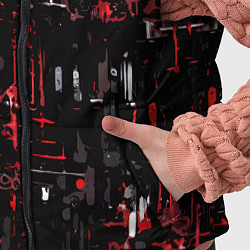 Детский жилет Бело-красная тревожная абстракция на чёрном фоне, цвет: 3D-красный — фото 2