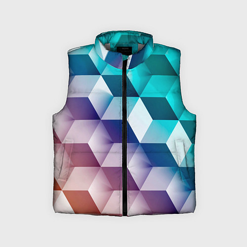 Детский жилет Объёмные разноцветные градиентные кубы / 3D-Светло-серый – фото 1