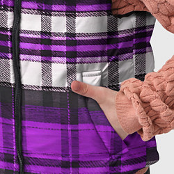 Детский жилет Фиолетово-белая ткань в клетку, цвет: 3D-черный — фото 2
