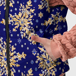 Детский жилет Золотые снежинки на синем шелке, цвет: 3D-черный — фото 2