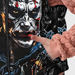 Детский жилет Джокер на фоне огня, цвет: 3D-светло-серый — фото 2