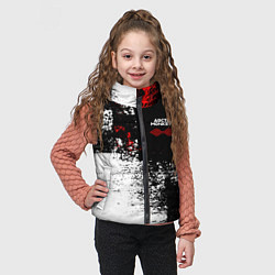 Детский жилет Arctic Monkeys - Красные и белые помехи, цвет: 3D-светло-серый — фото 2