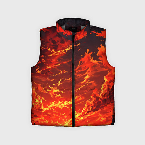 Детский жилет Багровый огненный закат / 3D-Светло-серый – фото 1