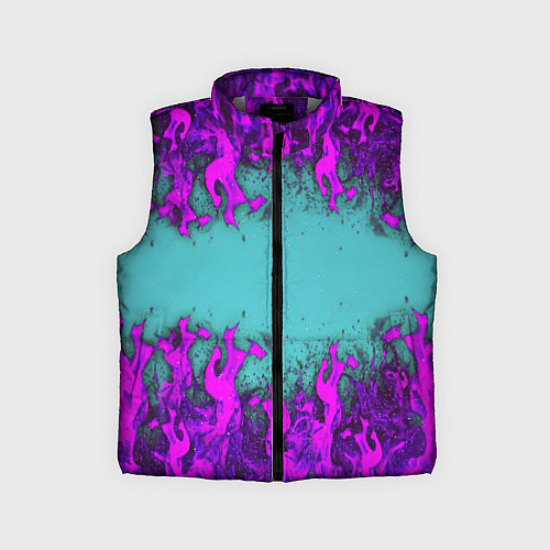 Детский жилет Фиолетовое пламя / 3D-Светло-серый – фото 1