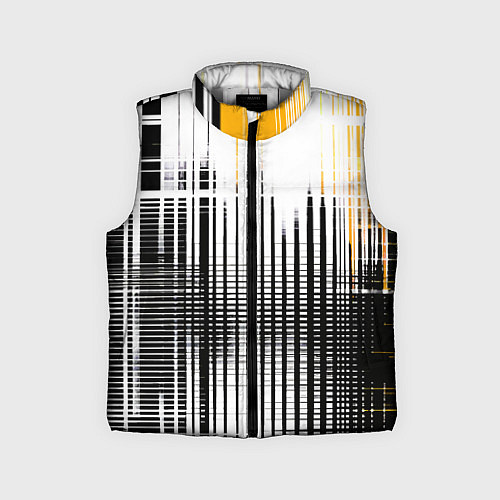 Детский жилет Жёлто-чёрный гранж на белом фоне / 3D-Светло-серый – фото 1