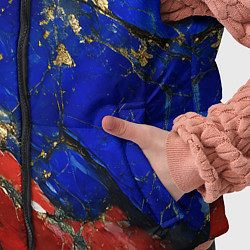 Детский жилет Золотой и красный минерал в синем камне, цвет: 3D-светло-серый — фото 2