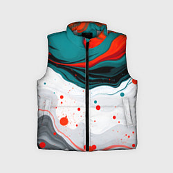 Детский жилет Эбру красочная абстракция, цвет: 3D-светло-серый