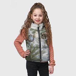 Детский жилет Новогодние ветки, цвет: 3D-черный — фото 2