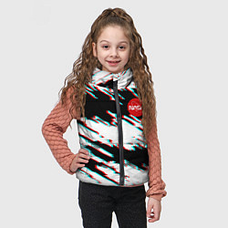 Детский жилет Nasa glitch color, цвет: 3D-светло-серый — фото 2
