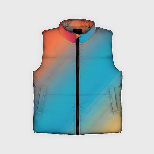 Детский жилет Сине-оранжевый градиент / 3D-Светло-серый – фото 1