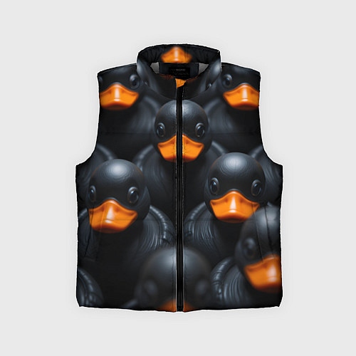 Детский жилет Черные уточки / 3D-Светло-серый – фото 1