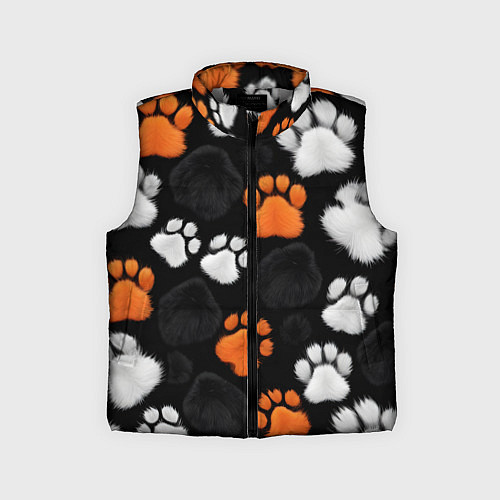 Детский жилет Мохнатые лапки / 3D-Светло-серый – фото 1