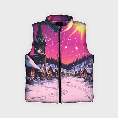Детский жилет Закат рождества / 3D-Светло-серый – фото 1