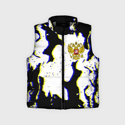 Детский жилет Россия герб глитч / 3D-Светло-серый – фото 1