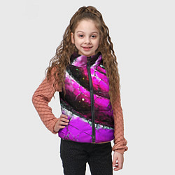 Детский жилет Розовая волнистая абстракция, цвет: 3D-черный — фото 2