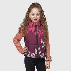 Детский жилет Листья на бордовом фоне - нейросеть, цвет: 3D-светло-серый — фото 2