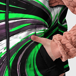 Детский жилет Волнистые чёрно-зелёные линии на белом фоне, цвет: 3D-черный — фото 2