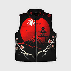 Детский жилет Japan red black nature, цвет: 3D-красный