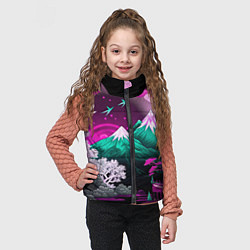 Детский жилет Горы японии природа, цвет: 3D-красный — фото 2