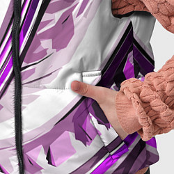 Детский жилет Волнистая бело-фиолетовая абстракция, цвет: 3D-светло-серый — фото 2