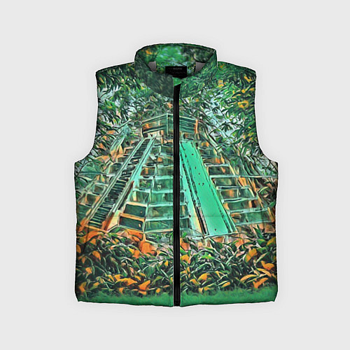 Детский жилет Башня в джунглях / 3D-Светло-серый – фото 1