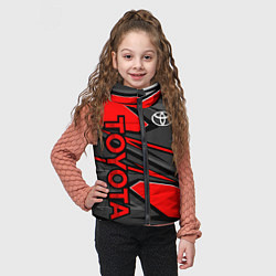 Детский жилет Toyota - красная абстракция, цвет: 3D-черный — фото 2