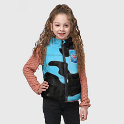 Детский жилет Черно-зеленый камуфляж и герб РФ, цвет: 3D-черный — фото 2