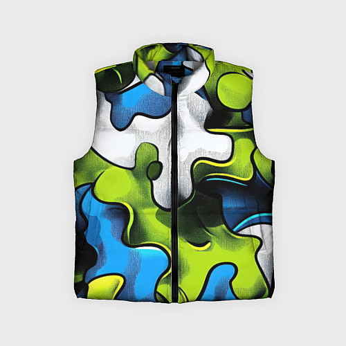 Детский жилет Камуфляж в стиле графитти / 3D-Светло-серый – фото 1