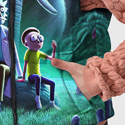 Детский жилет Рик и Морти - портрет на фоне слона, цвет: 3D-черный — фото 2