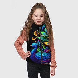 Детский жилет Neon peacock - art, цвет: 3D-черный — фото 2