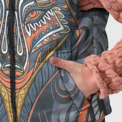 Детский жилет Орнаментальный волк с узорами стилизованный, цвет: 3D-черный — фото 2