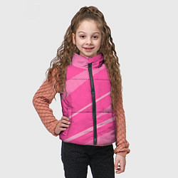 Детский жилет Розовый однотонный абстракция с полосой, цвет: 3D-светло-серый — фото 2