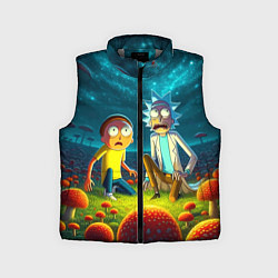 Детский жилет Rick and Morty on the fly agaric planet, цвет: 3D-светло-серый