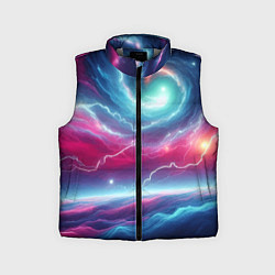 Детский жилет Spiral neon galaxy - ai art fantasy, цвет: 3D-светло-серый