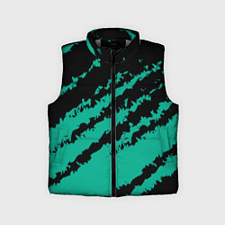Детский жилет The color is black and turquoise, цвет: 3D-светло-серый