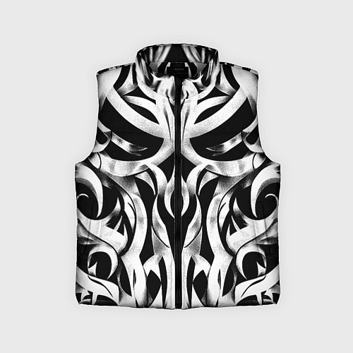 Детский жилет Абстрактный узор - изогнутые формы трайбл татуиров / 3D-Светло-серый – фото 1