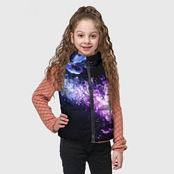 Детский жилет Фиолетово-синяя абстрактная волна, цвет: 3D-светло-серый — фото 2