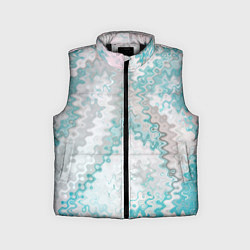 Детский жилет Серо-бирюзовый абстрактный