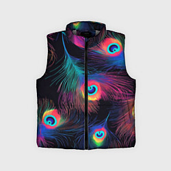 Детский жилет Павлиньи перья - разные оттенки, цвет: 3D-светло-серый