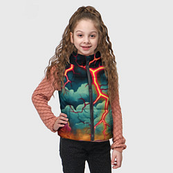 Детский жилет Молнии в виде разлома, цвет: 3D-черный — фото 2
