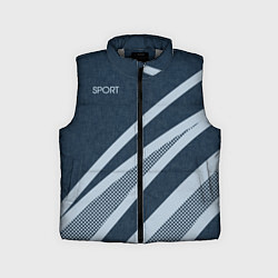 Детский жилет Sport синий текстурный с полосами