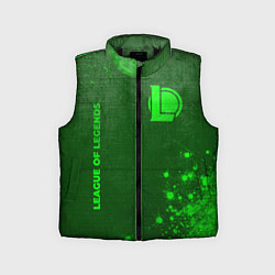 Детский жилет League of Legends - green gradient вертикально, цвет: 3D-черный
