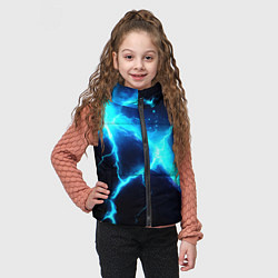 Детский жилет Голубой разлом из молний, цвет: 3D-красный — фото 2