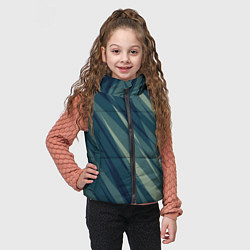 Детский жилет Зеленовато-синий полосы, цвет: 3D-черный — фото 2
